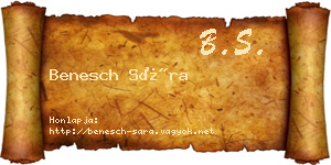 Benesch Sára névjegykártya